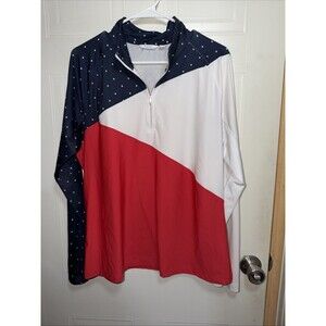 LADY HAGEN LONG SLEEVE TOP-SZ XL-8" SILVER ZIP POLY/SPANDEX GOLF ATHLETIC